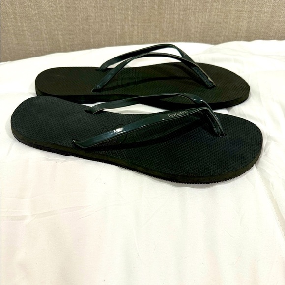 Haviainas women’s green flip flops size 41-42 (10-11) - Picture 1 of 6